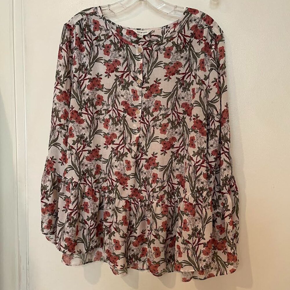 MAX STUDIO FLORAL BOHO TOP